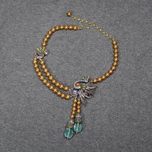 Heidi Daus Swarovski crystal rhinestone and glass beaded statement necklace